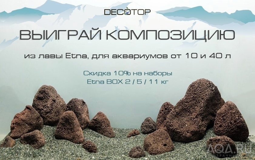 Распродажи и розыгрыши. Грунты, камни, коряги, органика и наполнители DECOTOP