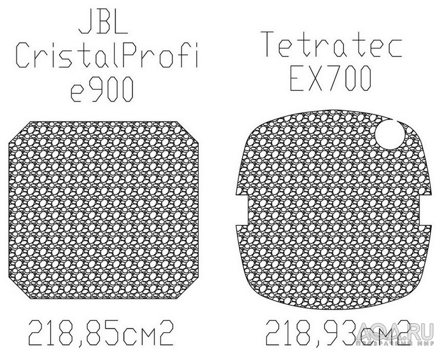 Сранениие губок JBL CristalProfi e900 и Tetratec EX700