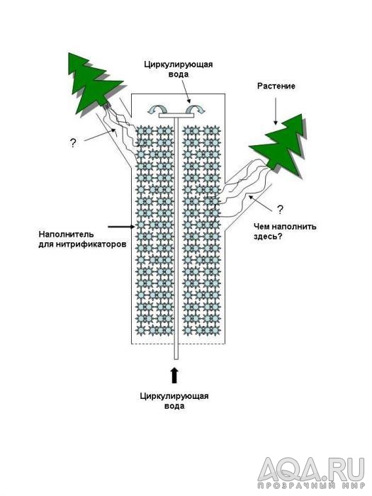 Трикл-фильтр с растениями